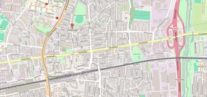 Vejkort over Glostrup