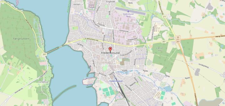 Vejkort over Frederikssund, Danmark