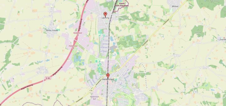 Vejkort over Hedensted-Løsning, Danmark