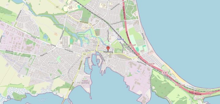 Vejkort over Nyborg, Danmark